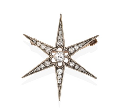 Lot 2293 - A Diamond Star Brooch