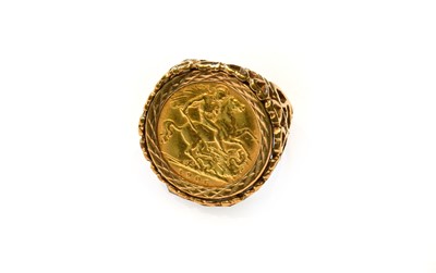 Lot 202 - A half sovereign dated 1906 mounted as a ring,...