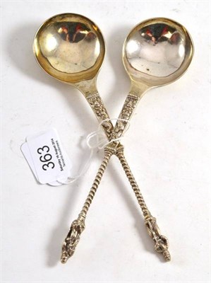 Lot 363 - Pair of silver apostle spoons