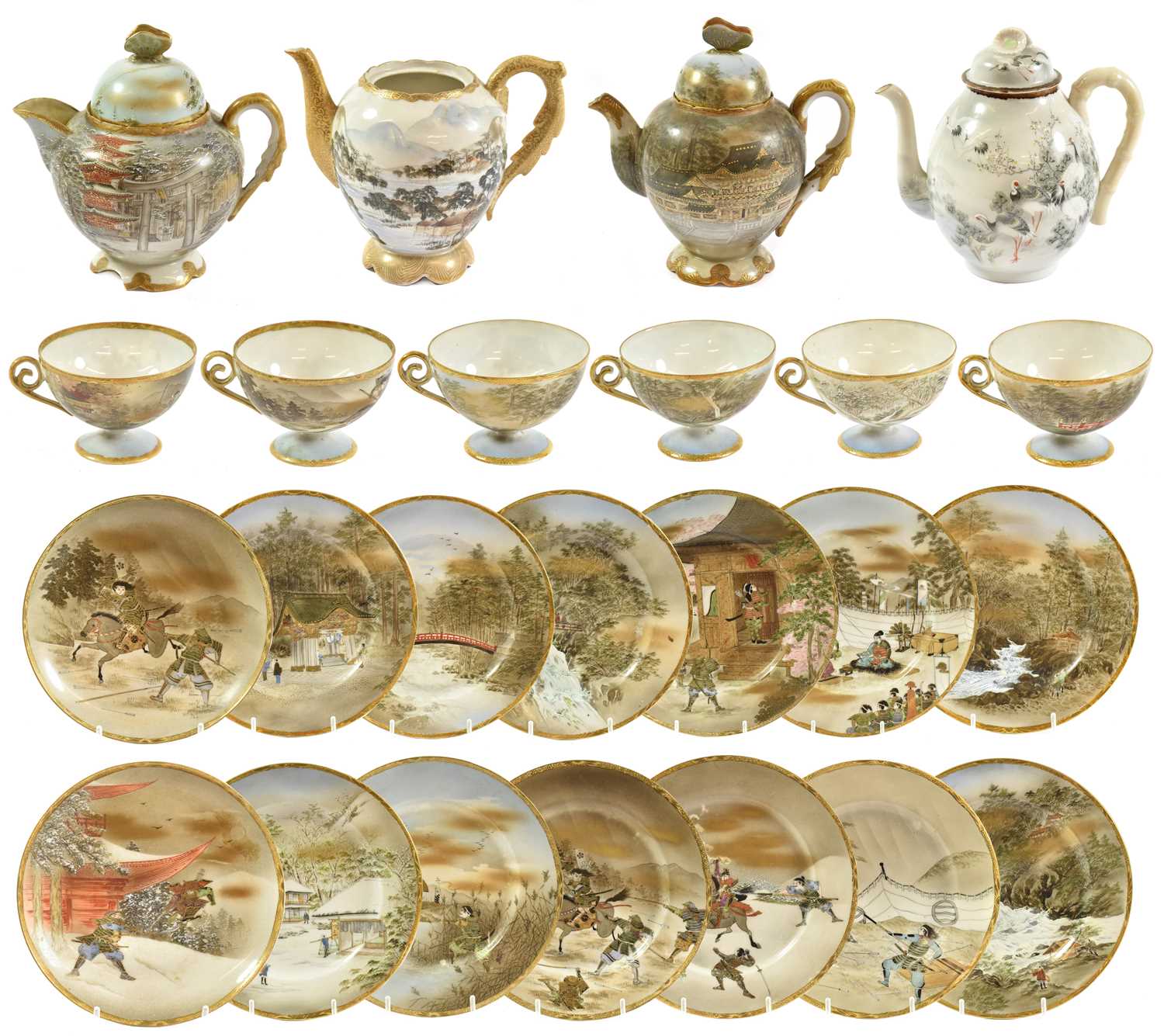 Lot 58 - A Kutani Porcelain Teapot and Cover, circa...