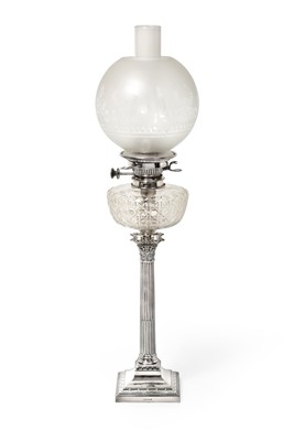 Lot 2093 - A Victorian Silver Plate Oil-Lamp