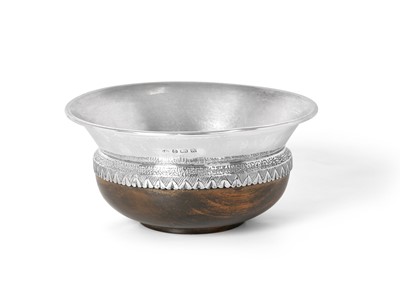 Lot 2115 - A George V Silver-Mounted Wood Mazer-Bowl