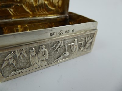 Lot 2185 - A Chinese Export Silver Box