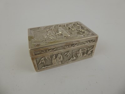 Lot 2185 - A Chinese Export Silver Box