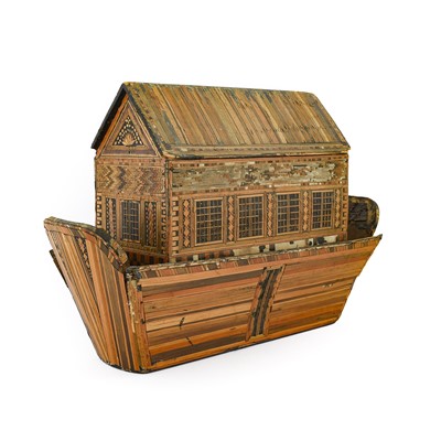 Lot 676 - A Strawwork Model of an Ark, 1st half 19th...