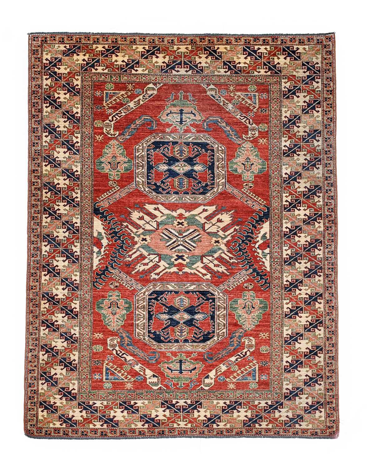 Lot 554 - Afghan Carpet, modern The shaded strawberry...