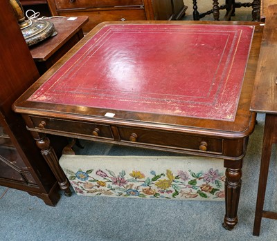 Lot 1230 - A 19th century leather inset mahogany writing...