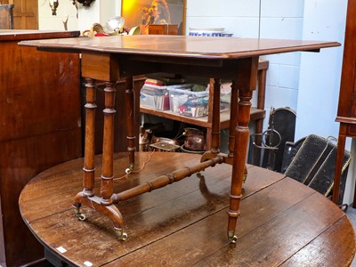 Lot 1239 - A mahogany Sutherland table, 105cm (open) by...