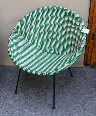 Lot 1092 - A pair of woven plastic satellite chairs,...