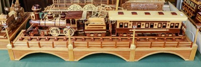 Lot 437 - Scratch built model, US Iron horse train on...