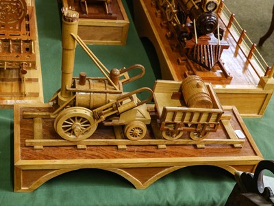 Lot 436 - Two scratch-built models in cases, Stephenson...