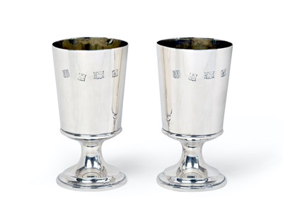 Lot 2164 - A Pair of Elizabeth II Silver Goblets