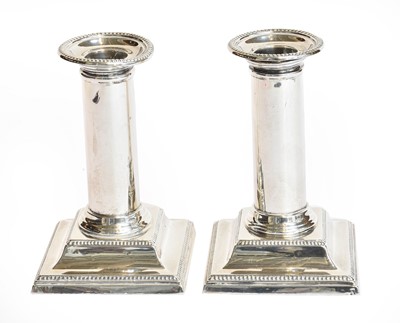 Lot 85 - A Pair of George V Silver Candlesticks, by...
