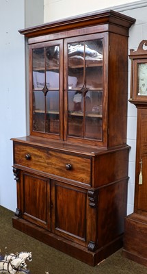 Lot 1404 - A large early Victorian mahogany secretaire...