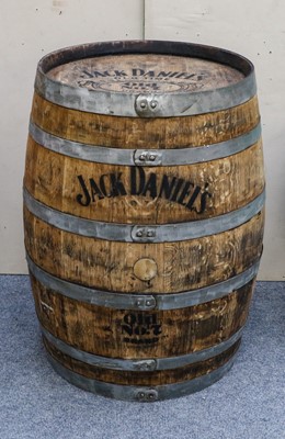 Lot 1093 - A steel coopered oak whisky barrel with...