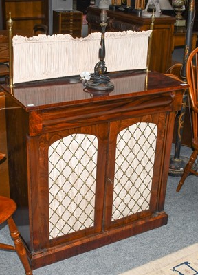 Lot 1383 - A small Regency rosewood chiffonier with brass...