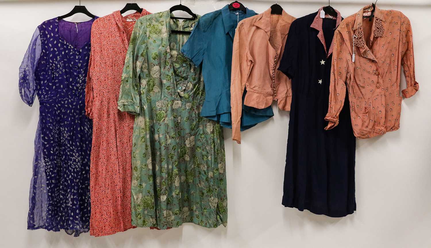 Lot 2062 - Assorted Circa 1930-50s Ladies Day Dresses,...