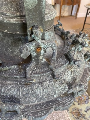 Lot 202 - A Malay Bronze Ritual Kettle and Cover, 19th...