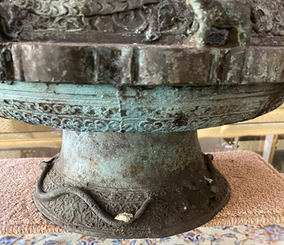 Lot 202 - A Malay Bronze Ritual Kettle and Cover, 19th...