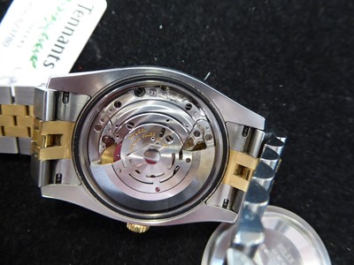Lot 2202 - Rolex: A Steel and Gold Automatic Calendar Centre Seconds Wristwatch