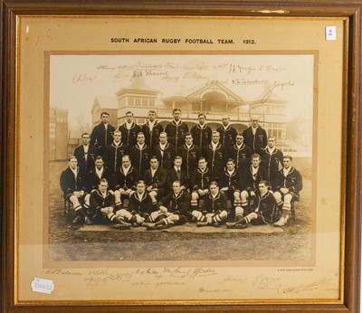 Lot 2080 - South African Rugby Football Team 1912 A Black And White Photograph