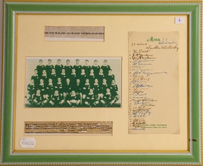 Lot 2077 - New Zealand All Blacks Touring Team 1953-54 Signed Menu Card