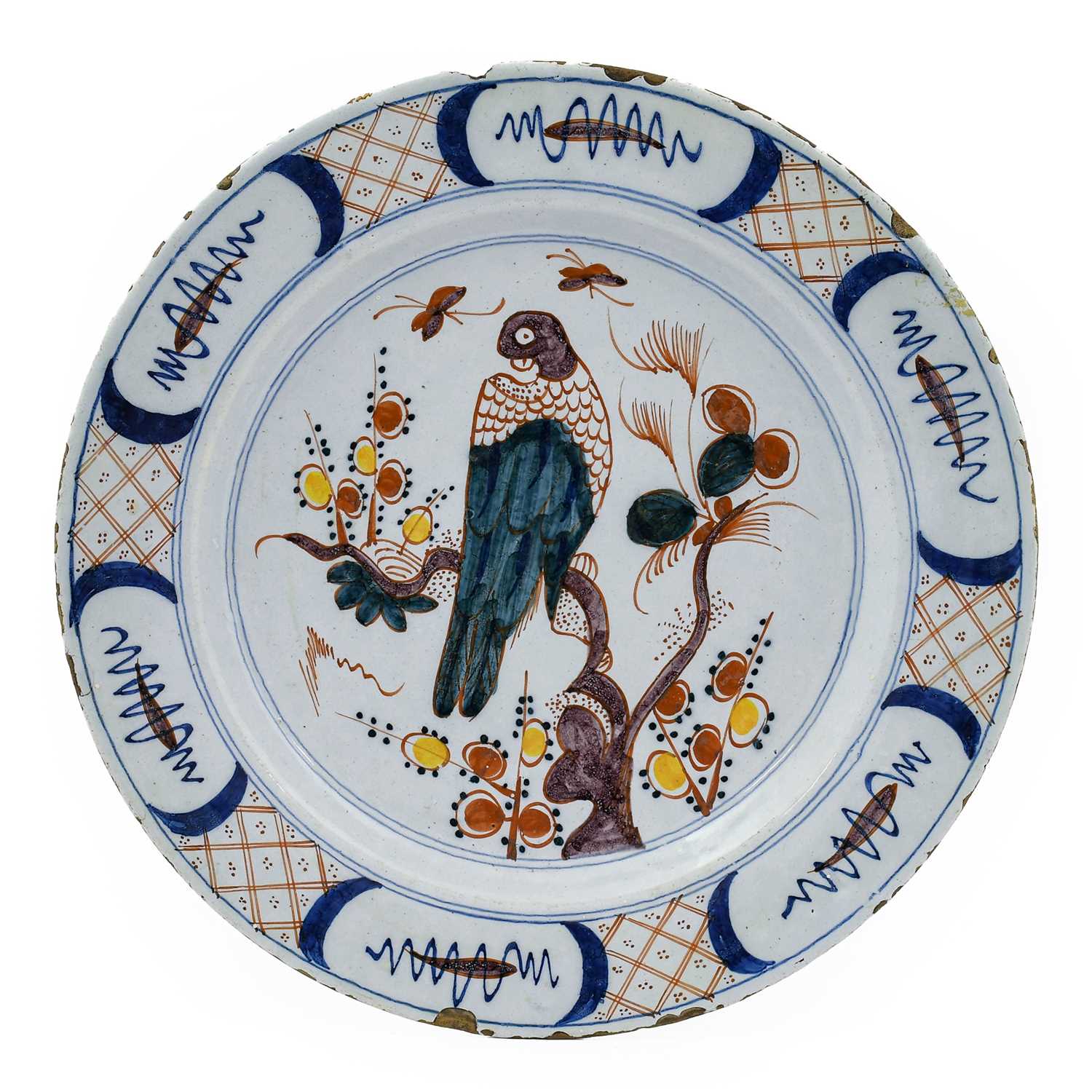 Lot 101 - A Delft Dish, mid 18th century, painted in...