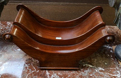 Lot 432 - A Georgian style mahogany scroll form cheese...