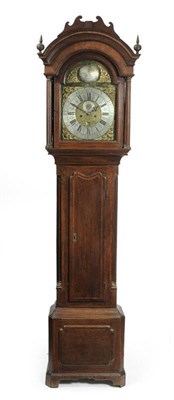 Lot 1068 - An Oak Eight Day Longcase Clock, signed Emml Hopperton, Leeds, 1750, arched top pediment,...