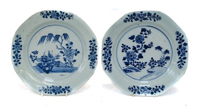 Lot 300 - Eight Chinese Qianlong blue and white plates...