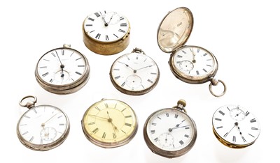 Lot 28 - Four silver pocket watches, two silver plated...