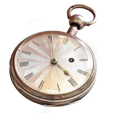 Lot 22 - A silver quarter repeating verge pocket watch,...