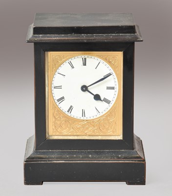 Lot 96 - An ebonised mantel timepiece, circa 1850,...