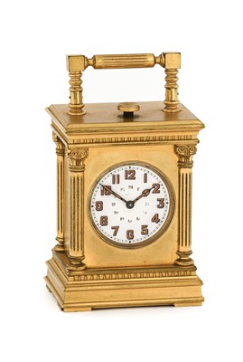 Lot 370 - A Small Brass Minute Repeating Carriage...