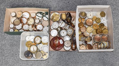 Lot 145 - A quantity of pocket watch lever movements,...