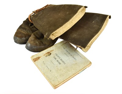 Lot 3097 - A Second World War Sheepskin Lined Leather...