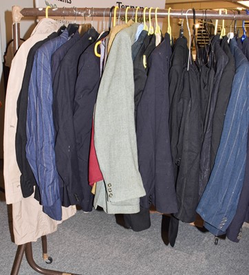 Lot 447 - Rail of assorted gents suits, jackets,...