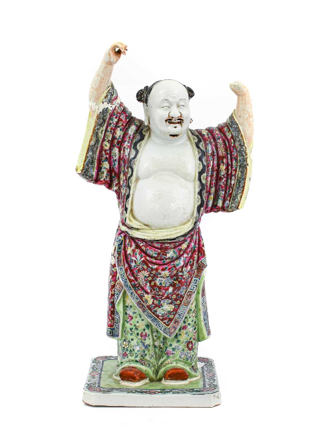 Lot 12 - A Chinese Porcelain Figure of Buddha, 19th...