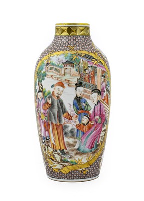 Lot 8 - A Porcelain Baluster Vase, in Chinese Qianlong...