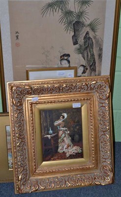 Lot 427 - Framed watercolour, Old Mill on the Eden signed John Sowden, a pair of watercolours cottage gardens