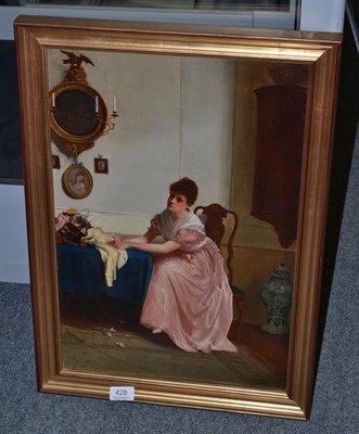 Lot 428 - 19th century English School portrait of a lady seated, oil on canvas