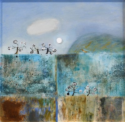 Lot 1057 - Jacquie Denby (b.1939) "Moonrise" Signed verso,...