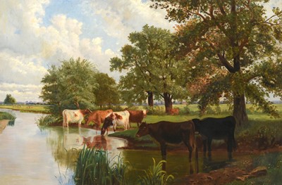 Lot 155 - Attributed to Henry Jutsum (1816-1869) Cattle...