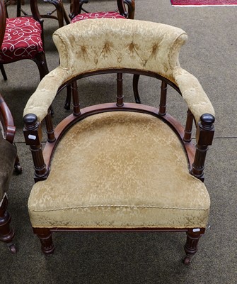 Lot 1266 - A Victorian mahogany upholstered tub chair