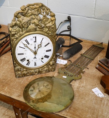 Lot 496 - French striking wall clock, late 19th century,...