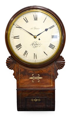 Lot 703 - A Mahogany Drop Dial Wall Timepiece, signed...