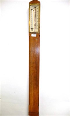 Lot 1071 - An Oak Stick Barometer, signed T B Winter & Son, Newcastle On Tyne, circa 1870, arched case...