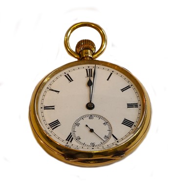 Lot 153 - An 18 carat gold open faced pocket watch