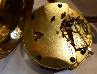 Lot 153 - An 18 carat gold open faced pocket watch