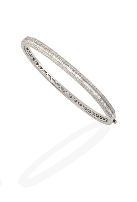 Lot 2422 - An 18 Carat White Gold Diamond Bangle